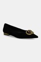 Kurt Geiger London balerini din piele intoarsa Chelsea Point Flat negru 3418500209.BLACK