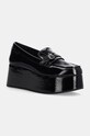Kurt Geiger London mocasini de piele Mayfair Flatform Loafer piele patentata negru 3518100309.BLACK
