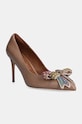 Kurt Geiger London pantofi cu toc Belgravia Bow Court subțire bej 9554937109.TAUPECOMB