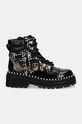 Кожаные полусапоги Kurt Geiger London Chelsea Combat Boot 3423801619.BLKWHT чёрный AW24