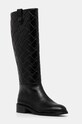 Kožne čizme Kurt Geiger London Kensington Quilt High Leg na patentni zatvarač crna 3453800109.BLACK