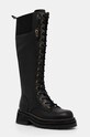 Kurt Geiger London cizme de piele Chelsea Combat Knee Boot cu snur negru 3516600109.BLACK