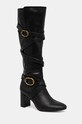 Kožené čižmy Kurt Geiger London Mayfair Strappy Knee Boot 3483800109.BLACK čierna AW24