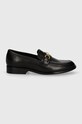 Twinset mokasyny skórzane 242TCP100.00006 czarny AW24