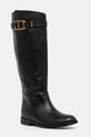 Twinset ghete de piele neizolat negru 242TCP092.00006
