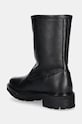 Încălțăminte Calvin Klein cizme de piele FLAT BIKER BOOT LTH HW0HW02234 negru