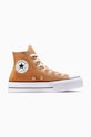 Πάνινα παπούτσια Converse Chuck Taylor All Star Lift πλατφόρμα κίτρινο A11537C