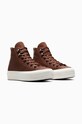 Converse trampki skórzane Chuck Taylor All Star Lift A10362C brązowy AW24