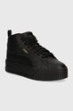 Кожаные кроссовки Puma Karmen II Mid имитация натуральной кожи чёрный 397459