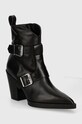 Karl Lagerfeld cizme de piele KOWBOY peste 8 cm negru KL31254.000