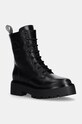 Kožené workery Karl Lagerfeld BURLY BIKER platforma černá KL43455.000