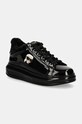 Кожаные кроссовки Karl Lagerfeld KAPRI платформа чёрный KL62531S.1BP