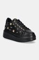 Karl Lagerfeld sneakersy skórzane ANAKAPRI platforma czarny KL63579D.00G