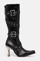 Δερμάτινες μπότες New Rock ITALI NEGRO + MALICIA TACON CARIBE ACERO M.9029.C10 μαύρο AA00