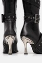 Obuwie New Rock kozaki skórzane ITALI NEGRO + MALICIA TACON CARIBE ACERO M.9029.C10 czarny