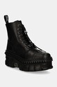 New Rock bocanci de piele CRUST NEGRO + TOWER CASCO NEGRO cu snur negru M.WALL083CCT.S6