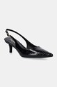 Twinset pantofi cu toc calcai expus negru 242TGT210.00006