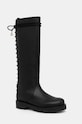 Čizme Twinset zrnata koža crna 242TGT164.00006