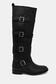 Twinset kozaki skórzane 242TGT124.00006 czarny AW24