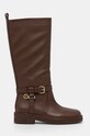 Twinset kozaki skórzane 242TGT172.00263 brązowy AW24