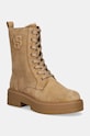Čizme od brušene kože BOSS Rebby na patentni zatvarač bež 50523589.260