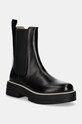 BOSS bőr bokacsizma Rebby platform fekete 50536671.001