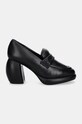 Clarks Originals czółenka skórzane CUR Loafer 1 26178343 czarny AW24