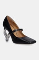 Кожаные туфли JW Anderson Chain Heel кирпичик чёрный ANW43251A.999