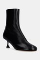 Кожаные полусапожки Proenza Schouler Tee Ankle без утепления чёрный PS43232A.999