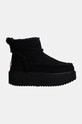 Inuikii cizme de zapada din piele intoarsa Inuikii X Coccinelle Classic Low Shearling 75204.150.Black negru AW24