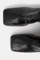 Marine Serre leather boots Moonogram Embossed Leather Ms Block High black WFW038A.CLEA0051