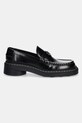 Marine Serre mocasini de piele Shiny Leather Ms Loaf WFW046A.RLEA0018 negru AW24