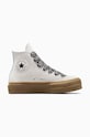 Converse trampki zamszowe Chuck Taylor All Star Lift platforma biały A10414C
