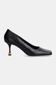 Vanda Novak stilettos de piele Mira subțire negru Mira.Shark.Black