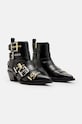 Δερμάτινες μπότες AllSaints Jane Buckle Boot W019FB μαύρο AW24