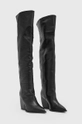 Usnjeni elegantni škornji AllSaints Reina Boot W096FB črna AW24