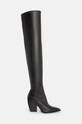 Čizme AllSaints Lara Boot zrnata koža crna W099FB