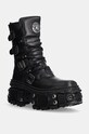Кожаные полусапоги New Rock Itali Negro Nomada Negro + Tank Casco Negro без утепления чёрный M.WALL373.S11