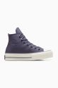 Kožené kecky Converse Chuck Taylor All Star Lift platforma fialová A11159C