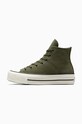 Tenisice od brušene kože Converse Chuck Taylor All Star Lift A11144C zelena