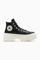 Kožené tenisky Converse Chuck Taylor All Star Lugged Heel platforma čierna A12328C