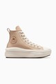 Кожени кецове Converse Chuck Taylor All Star Move платформа бежов A09261C