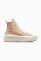 Converse trampki skórzane Chuck Taylor All Star Move platforma beżowy A09261C