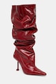 Naked Wolfe ghete de piele Vern peste 8 cm rosu Vern.Crinkle.Patent.Red