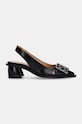 Туфлі GANNI Feminine Buckle Slingback Pump Naplack S2892 чорний AW24