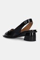 Boty Lodičky GANNI Feminine Buckle Slingback Pump Naplack S2892 černá