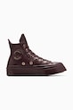 Converse trampki skórzane Chuck 70 DE Luxe Squared platforma bordowy A10039C