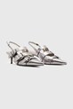 AllSaints stilettos de piele Grace Buckle Heel W150FB argintiu AW24