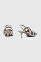 AllSaints stilettos de piele Grace Buckle Heel W150FB argintiu