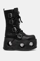New Rock ghete de piele ITALI Y NOMADA NEGRO + SPACE MUELLES cu snur negru M.373.S2